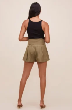 Marika Tie Waist Shorts 37 Marika Tie Waist Shorts -Barbie Clothing Shop ACP7211 OLIVE 5 scaled