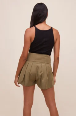 Marika Tie Waist Shorts 38 Marika Tie Waist Shorts -Barbie Clothing Shop ACP7211 OLIVE 6 scaled