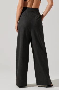 Boyfriend Pleated Criss-Cross Waist Pants -Barbie Clothing Shop ACP7225WST CHARCOALSTRIPE 5 scaled