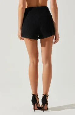 Rivka High Waist Shorts -Barbie Clothing Shop ACP7274B BLACK 4 scaled