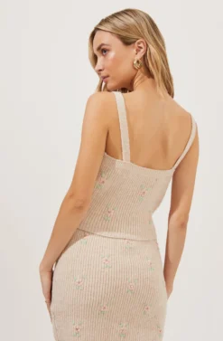 Tea Party Floral Embroidered Knit Mini Skirt -Barbie Clothing Shop ACS7221 BLUSHFLOWER 6 scaled