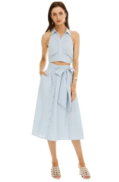 Shayla Midi Skirt -Barbie Clothing Shop ACS8079 FRENCH BLUE 01 scaled