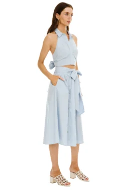 Shayla Midi Skirt -Barbie Clothing Shop ACS8079 FRENCH BLUE 02 scaled