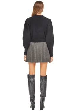 Wilshire Skirt -Barbie Clothing Shop ACS8095 CHARCOAL BROWN STRIPE 03 scaled