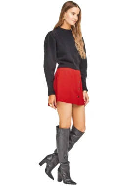 Evan Mini Skirt -Barbie Clothing Shop ACS900 LIPSTICK RED 02 scaled