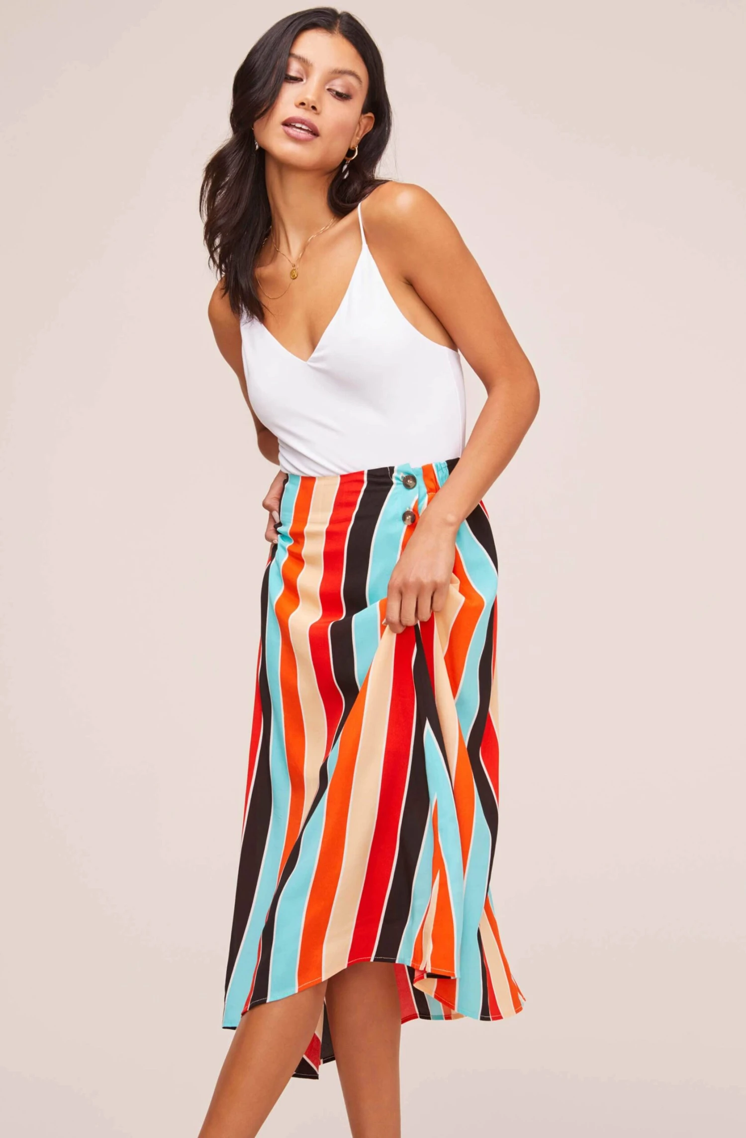 Monica Striped Midi Skirt 1 Monica Striped Midi Skirt
