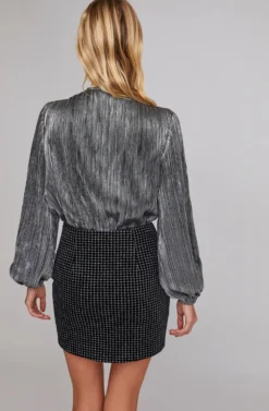 Countdown Mini Skirt -Barbie Clothing Shop ACS9038 SILVER HOUNDSTOOTH 4 scaled