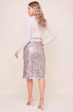 Elaine Sequin Midi Skirt -Barbie Clothing Shop ACS9057 PINK BLUEMULTI 3 scaled