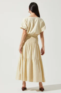 Perfect Oasis Tiered Midi Skirt -Barbie Clothing Shop ACS9062 VANILLA 4 scaled