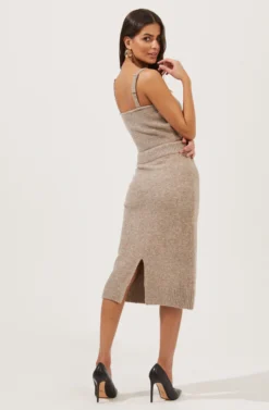Belmont Knit Midi Skirt -Barbie Clothing Shop ACS9063 TAUPEGREYMARL 2 scaled