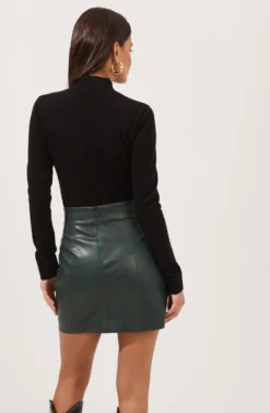 Meika Faux Leather Mini Skirt 19 Meika Faux Leather Mini Skirt -Barbie Clothing Shop ACS9072 GREEN 6 scaled