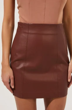 Meika Faux Leather Mini Skirt 25 Meika Faux Leather Mini Skirt -Barbie Clothing Shop ACS9072 RUSTBROWN 2 scaled