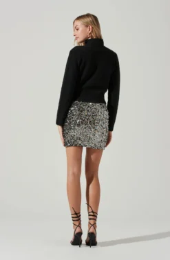 Milan Sequin Mini Skirt -Barbie Clothing Shop ACS9108 BLACKRAINBOW 5 scaled