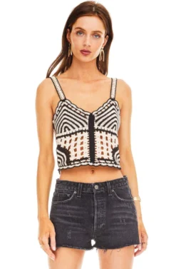 Marley Tank Top -Barbie Clothing Shop ACT13552 NATURAL BLACK 00 scaled