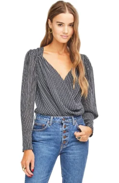 Bernadette Bodysuit -Barbie Clothing Shop ACT15029B BLACK WHITE STRIPE 00 scaled