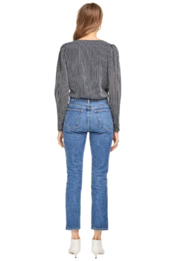 Bernadette Bodysuit -Barbie Clothing Shop ACT15029B BLACK WHITE STRIPE 03 scaled