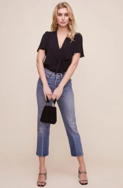 Cory Twist Front Bodysuit -Barbie Clothing Shop ACT15310B BLACK 1 scaled