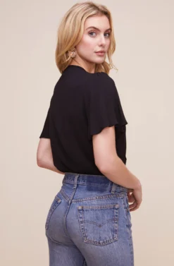 Cory Twist Front Bodysuit -Barbie Clothing Shop ACT15310B BLACK 7 scaled