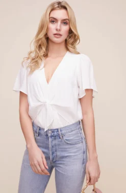 Cory Twist Front Bodysuit -Barbie Clothing Shop ACT15310B WHITE 4 scaled