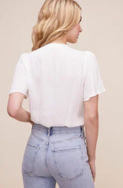 Cory Twist Front Bodysuit -Barbie Clothing Shop ACT15310B WHITE 8 scaled