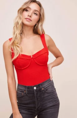 Angela Bodysuit 15 Angela Bodysuit -Barbie Clothing Shop ACT15392 BRIGHT RED 5 scaled