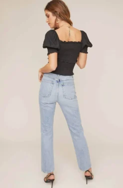 Glenna Smocked Top -Barbie Clothing Shop ACT15411 BLACK 3 2 A scaled