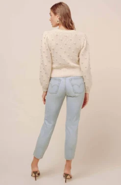 Aidy Puff Sleeve Sweater -Barbie Clothing Shop ACT15474 CREAM CREAM 6 scaled