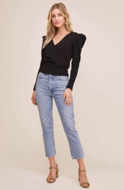 Suki Wrap Sweater -Barbie Clothing Shop ACT15524 BLACK 4 scaled