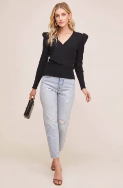 Suki Wrap Sweater -Barbie Clothing Shop ACT15524 BLACK 5 scaled