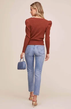 Suki Wrap Sweater -Barbie Clothing Shop ACT15524 BURNT AMBER 10 scaled