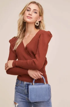 Suki Wrap Sweater -Barbie Clothing Shop ACT15524 BURNT AMBER 7 scaled