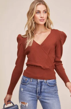 Suki Wrap Sweater -Barbie Clothing Shop ACT15524 BURNT AMBER 9 scaled
