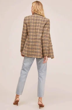 Greta Blazer -Barbie Clothing Shop ACT15553 HONEY MUSTARD PLAID 4 scaled