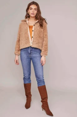 Teddi Jacket -Barbie Clothing Shop ACT15608 CARAMEL 1A scaled