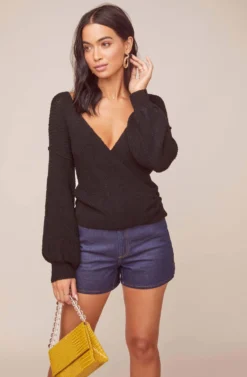 Denali Wrap Sweater -Barbie Clothing Shop ACT15798 BLACK 2 scaled