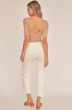 Diem Gingham Bodysuit -Barbie Clothing Shop ACT15811 TAN WHITE GINGHAM 3A scaled