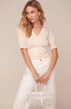 Tallulah Puff Sleeve Top -Barbie Clothing Shop ACT15918 VINTAGE CREAM 2 scaled