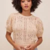 Songstress Pointelle Short Sleeve Sweater