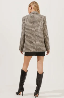 Harlow Houndstooth Oversized Blazer -Barbie Clothing Shop ACT16133B HAZELNUT BLACKHOUNDSTOOTH 5 scaled