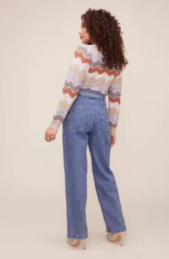 Emma Chevron Sweater -Barbie Clothing Shop ACT16173 TAUPE BLUE MULTI 3 scaled