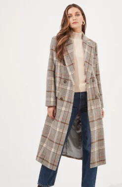 Raquel Plaid Double Breasted Coat