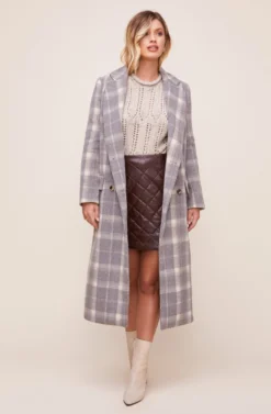 Raquel Plaid Coat -Barbie Clothing Shop ACT16283 BLUE GRAY MULTI PLAID 1 scaled
