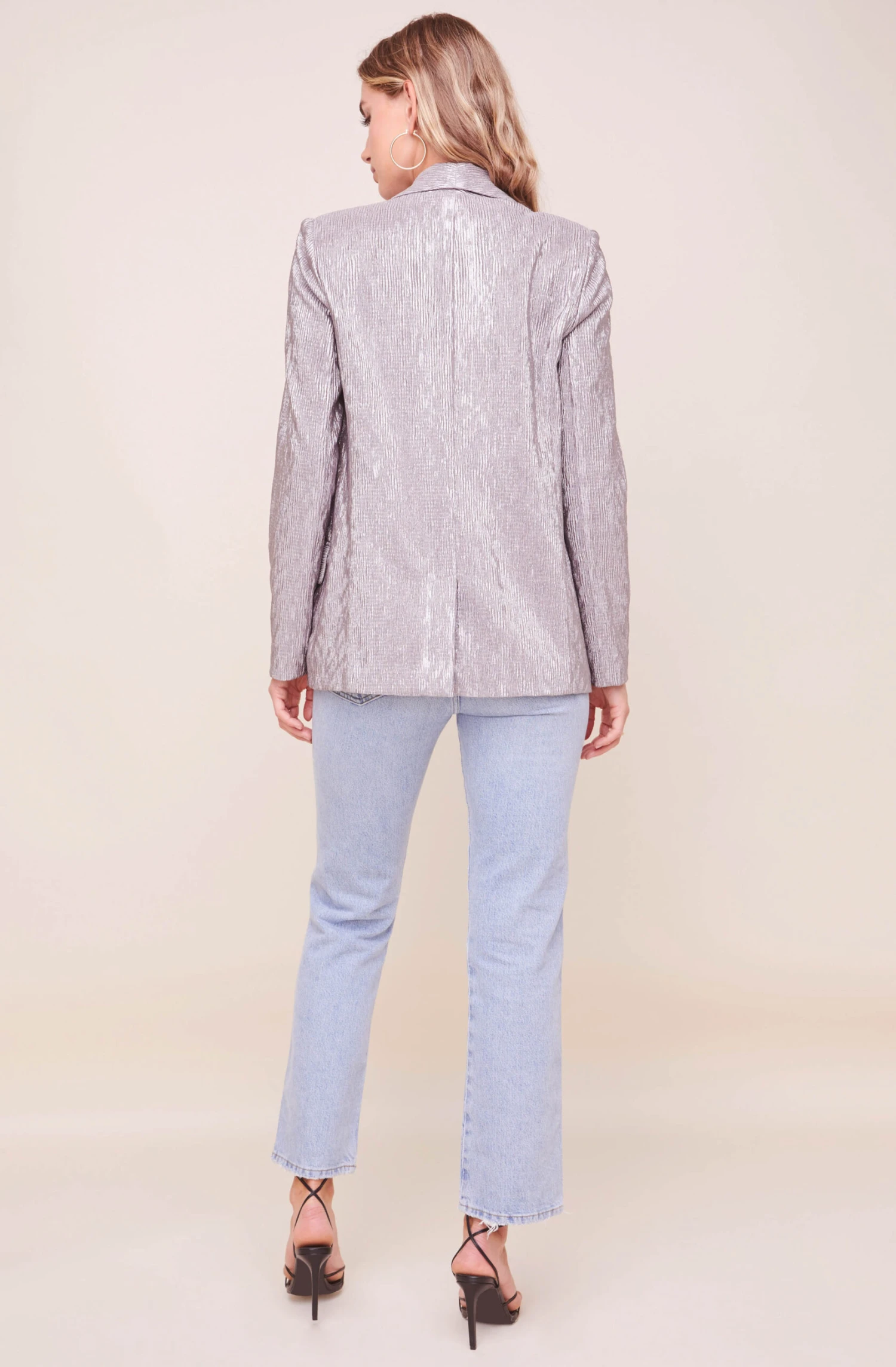 Ayla Metallic Plisse Blazer 4 Ayla Metallic Plisse Blazer - Image 4