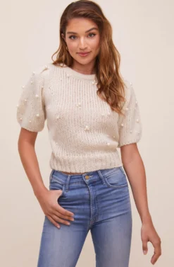 Giana Pearl Embellished Sweater