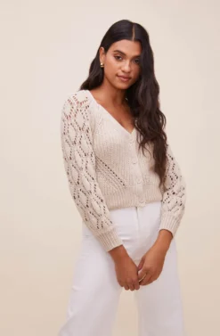 Angelica Pointelle Knit Cardigan