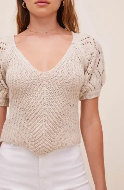 Cosette Pointelle Sweater -Barbie Clothing Shop ACT16551 CREAM 5 scaled