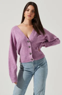 Belmont Button Down Cardigan -Barbie Clothing Shop ACT16728 PURPLEMULTI 2 NEW scaled