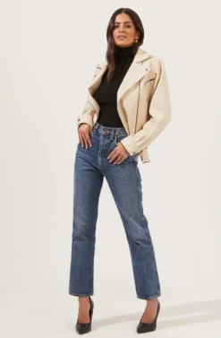 Rubia Faux Leather Moto Jacket -Barbie Clothing Shop ACT16740 CREAM 1 scaled