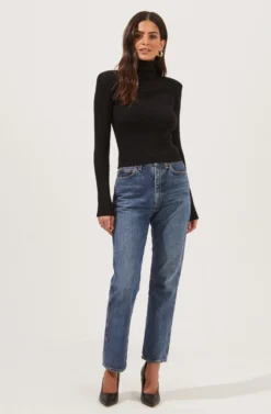 Marli Ribbed Turtleneck Sweater -Barbie Clothing Shop ACT16808 BLACK 2 scaled