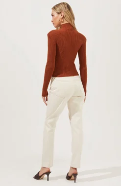 Marli Ribbed Turtleneck Sweater -Barbie Clothing Shop ACT16808 RUST 4 scaled